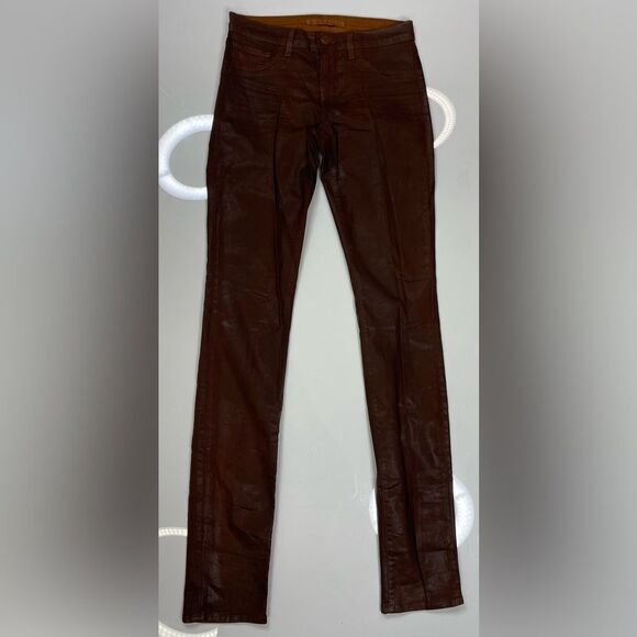 J BRAND Pencil Leg Denim Jeans Women 26 x 34 Brown Turbulent Clay Coated 912 - Picture 1 of 11